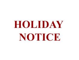 HOLIDAY NOTICE IN APRIL & MAY IN 2021