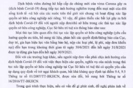 Thông báo Gia hạn thời gian đối với Người nộp đơn bị ảnh hưởng do dịch bệnh Covid-19